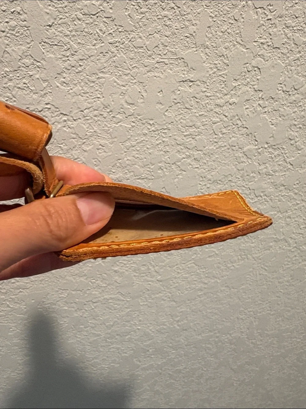 Louis Vuitton Cognac Leather Luggage Tag with Strap